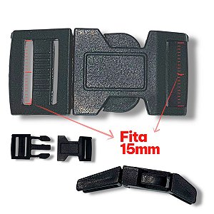 Fivela Plástica de Engate Rápido 15mm – Para Fitas e Tiras