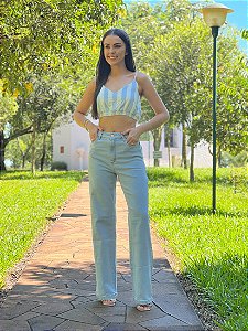 Calça Jeans Wide Leg Fer clara