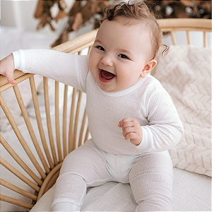 Conjunto body canelado soft baby