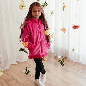 Casaco de veludo pink. Tam: 2