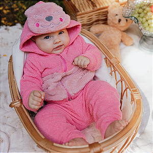 Conjunto urso alegre rosa. Tam: M - GG