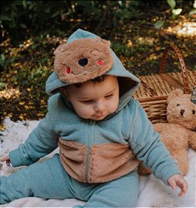 Conjunto urso alegre verde. Tam: M