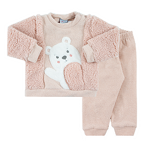 Conjunto ursinho simpático nude. Tam: G - GG