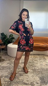 Vestido T-Shirt Básico Estampado Floral Belle