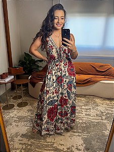 Vestido Longo Estampado Francisca
