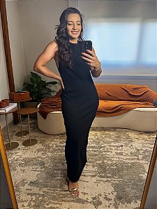 Vestido Rib Decote Costas