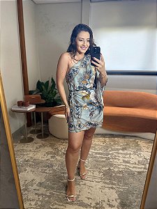 Vestido Curto Estampado Jardim Real