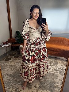 Vestido Cropped Estampado Rosália