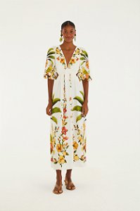 Vestido Cropped Estampado Bosque Chic