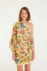 Vestido Curto Ombro Só Estampado Maira Lenço