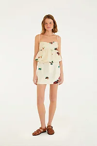 Saia Curta Estampada Coquetel Tropical