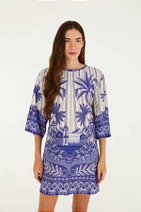 Vestido T-Shirt Big Estampado Afeto Tropical