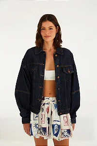 Jaqueta Jeans Recorte Western