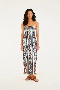 Vestido Midi Estampado Lenço Náutico