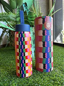 Garrafa Que Sede 500ml Quadriculado Bosque Dos Passáros