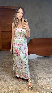 Vestido Cropped Estampado Borda Bandana