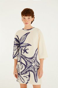 Vestido T-Shirt Big Estampado Mar De Estrelas