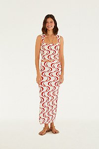 Saia Midi Estampada Peixe Copa