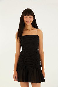 Vestido Curto Franzido