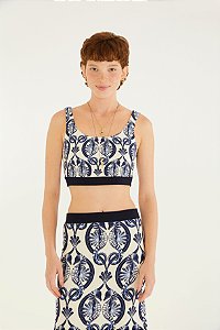 Top Estampado Cavalos Marinhos