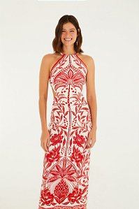 Vestido Midi Estampado Coqueiro De Flor