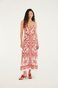 Vestido Midi Estampado Coqueiro De Flor