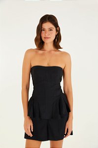 Blusa Sem Alça Pregas