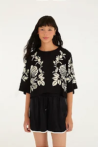 T-Shirt Cropped Estampada Sintra