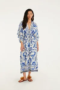 Vestido Longo Manga Estampado Natália