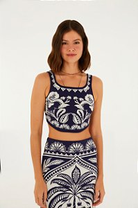 Top Tricot Jacquard Martina Coqueiro De Flor