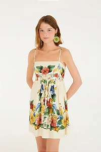 Vestido Curto Estampado Tropicalzinho Lenço