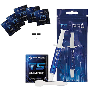 Kit Implastec Pasta TS-Pró + 05 Lenços umedecidos em álcool isopropílico 99,8%