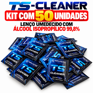 Kit 50x Lenços umedecidos com Álcool isopropílico 99,8%
