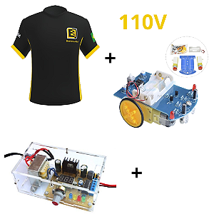 Kit aluno EF 110V + camiseta EF + Fonte Ajústavel + Robo seguidor de linha