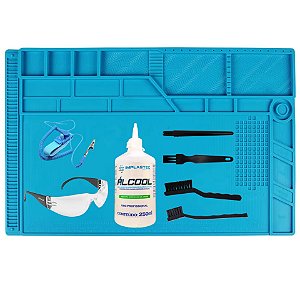 Kit Limpeza Antiestática 5.0 (4 escovas + Manta G + alcool 250ml + Ôculos + Pulseira ESD)