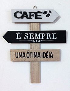 Placa decorativa setas de café