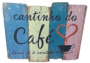 Pallet decorado com frases de café