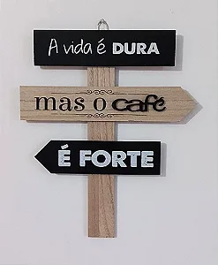Placa decorativa setas de café