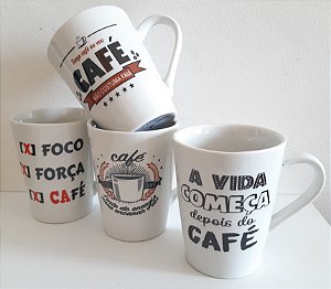 Caneca de porcelana com frases 220ml