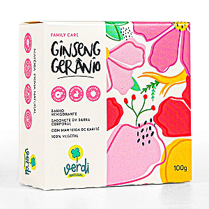 Sabonete em barra 100% vegetal Ginseng e Gerânio - 100g