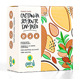 Sabonete em barra 100% vegetal Castanha e Semente de Damasco - 100g