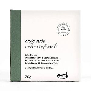 Sabonete facial em barra argila verde - 60g