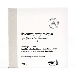 Sabonete facial em barra dolomita, arroz e aveia - 60g