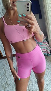 Shorts tricolor Rosa