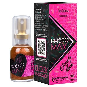 Phero-Max Secrets Black | Perfume Afrodisíaco Feminino 20 ml | La Pimenta