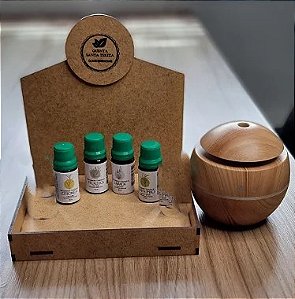 Kit com DIFUSOR + 4 óleos essenciais (Cor Clara)