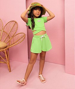 Conjunto Camiseta + Shorts Verde Maçã