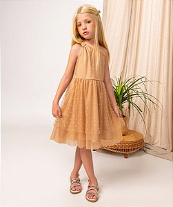 Vestido Festa Dourado