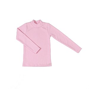 Blusa Básica Gola Canelada Enrugada Comfort