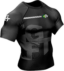 Rashguard Preta Infantil Manga Curta